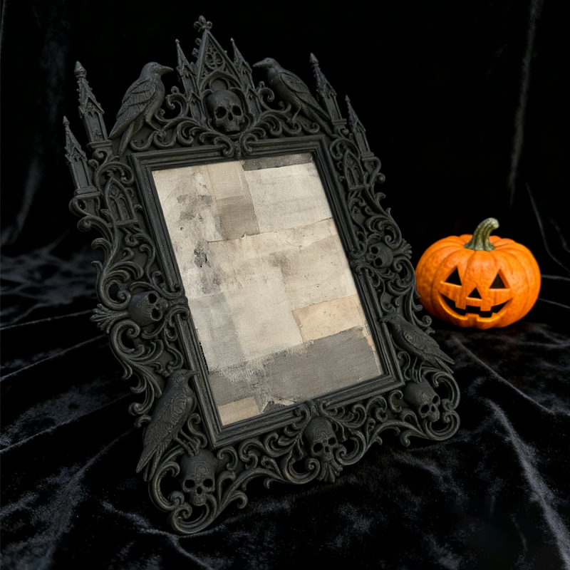 Luxe-dark Gothic Dark-style Photo Frame | Dark Calligraphy Ink Stick Shop Decor, Photo Ornament, Wall-mountable & Tabletop, Practical Frame