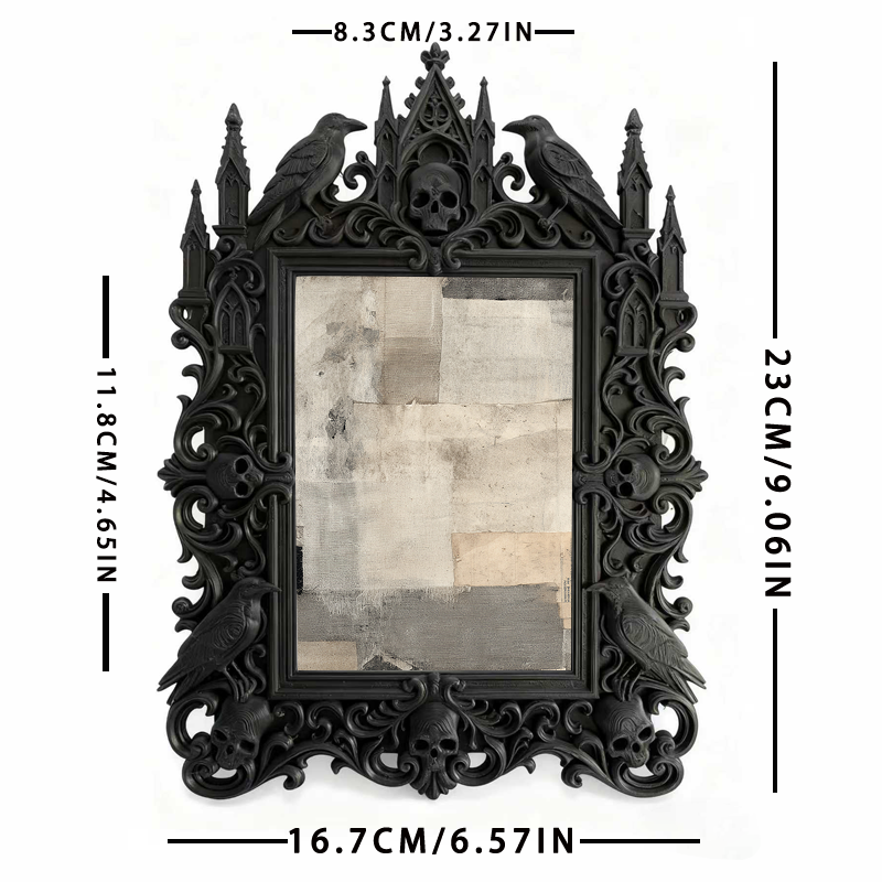 Luxe-dark Gothic Dark-style Photo Frame | Dark Calligraphy Ink Stick Shop Decor, Photo Ornament, Wall-mountable & Tabletop, Practical Frame