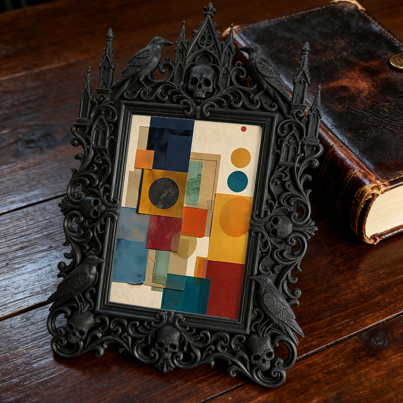 Hard-to-find Gothic Dark-style Photo Frame | Vampire Cosplay Cape Tailor Shop Decor, Photo Ornament, Wall/Table Dual-use, Artistic Frame