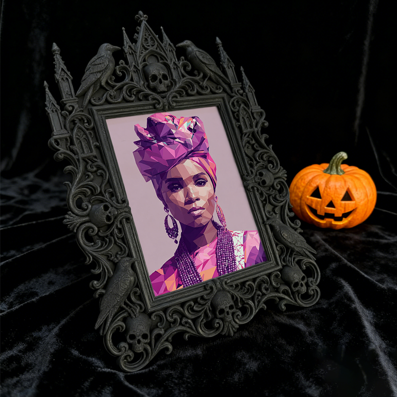 One-of-a-kind Gothic Dark-style Photo Frame | Witchy Herbal Bath Bomb Display Shop Decor, Photo Ornament, Wall-mountable & Tabletop, Portabl