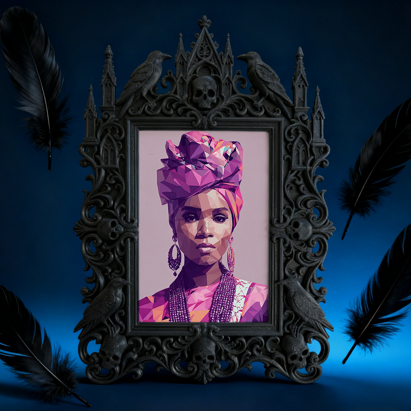 One-of-a-kind Gothic Dark-style Photo Frame | Witchy Herbal Bath Bomb Display Shop Decor, Photo Ornament, Wall-mountable & Tabletop, Portabl