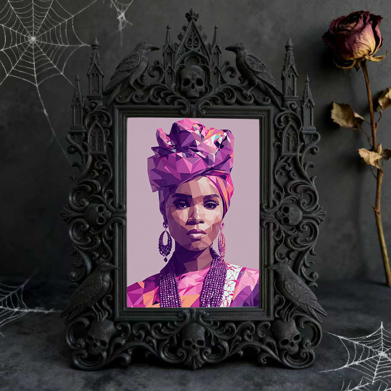 One-of-a-kind Gothic Dark-style Photo Frame | Witchy Herbal Bath Bomb Display Shop Decor, Photo Ornament, Wall-mountable & Tabletop, Portabl