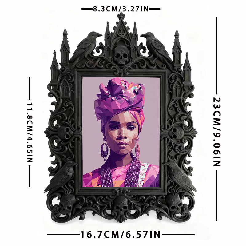 One-of-a-kind Gothic Dark-style Photo Frame | Witchy Herbal Bath Bomb Display Shop Decor, Photo Ornament, Wall-mountable & Tabletop, Portabl