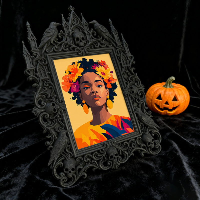 Sturdy-built Gothic Dark-style Photo Frame | Gothic Custom Leather Wallet Shop Decor, Photo Ornament, Dual-use Display, Wear-resistant Frame