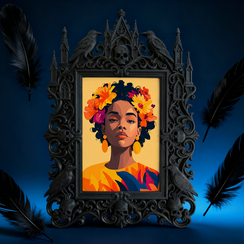 Sturdy-built Gothic Dark-style Photo Frame | Gothic Custom Leather Wallet Shop Decor, Photo Ornament, Dual-use Display, Wear-resistant Frame