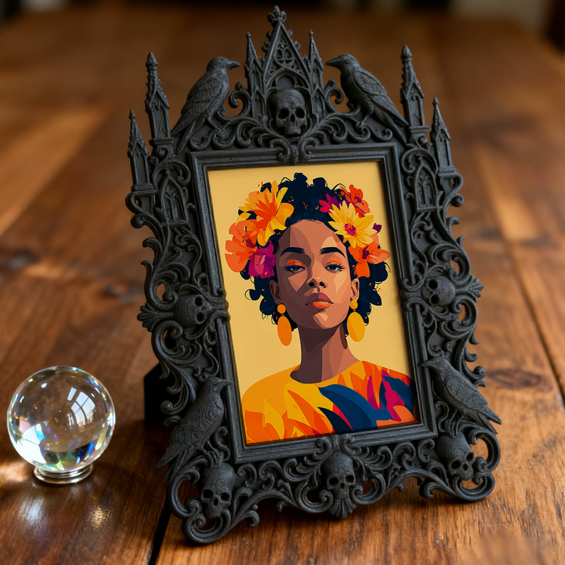 Sturdy-built Gothic Dark-style Photo Frame | Gothic Custom Leather Wallet Shop Decor, Photo Ornament, Dual-use Display, Wear-resistant Frame