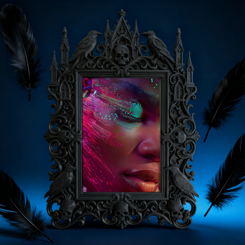 Bold-eye-catching Gothic Dark-style Photo Frame | Dark Fantasy Board Game Piece Shop Decor, Photo Ornament, Wall-mountable & Tabletop, Creat