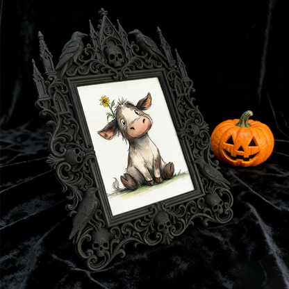 Cute-spooky Gothic Dark-style Photo Frame | Gothic Pet Halloween Pumpkin Costume Display Decor, Photo Ornament, Dual-use Display, Cute Frame