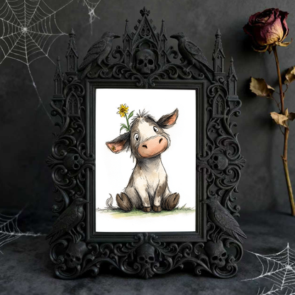 Cute-spooky Gothic Dark-style Photo Frame | Gothic Pet Halloween Pumpkin Costume Display Decor, Photo Ornament, Dual-use Display, Cute Frame