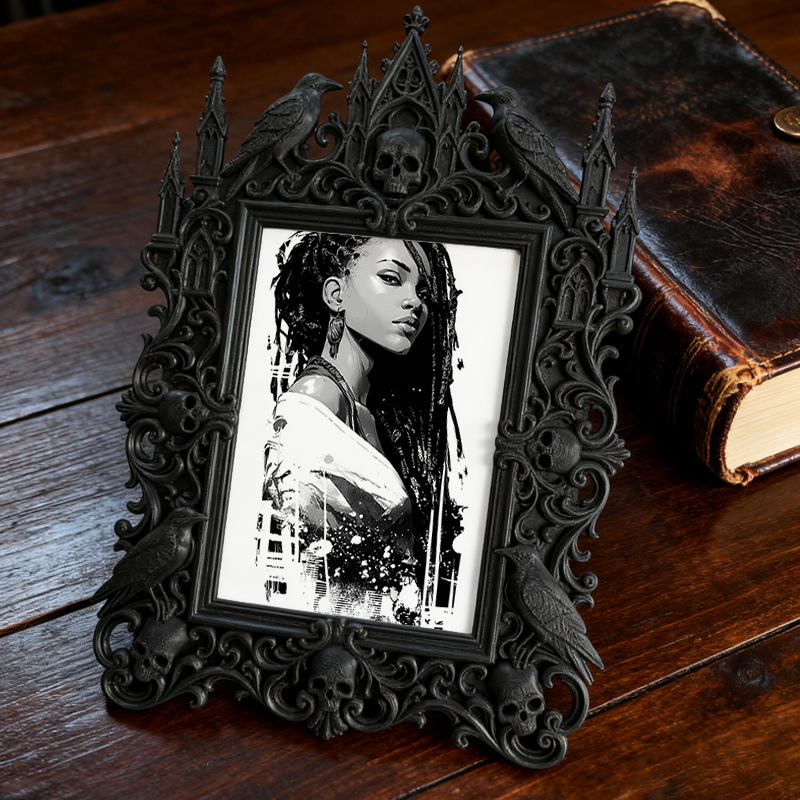TikTok-famous Gothic Dark-style Photo Frame | Gothic Handmade Soap Mold Display Shop Decor, Photo Ornament, Wall-mountable & Tabletop, Plast