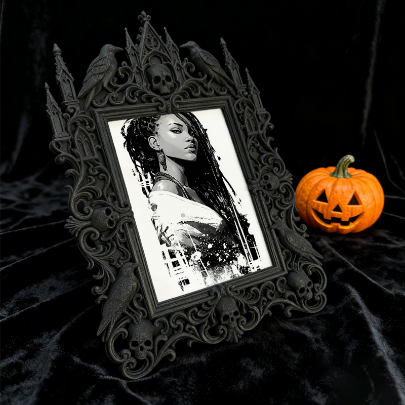 TikTok-famous Gothic Dark-style Photo Frame | Gothic Handmade Soap Mold Display Shop Decor, Photo Ornament, Wall-mountable & Tabletop, Plast