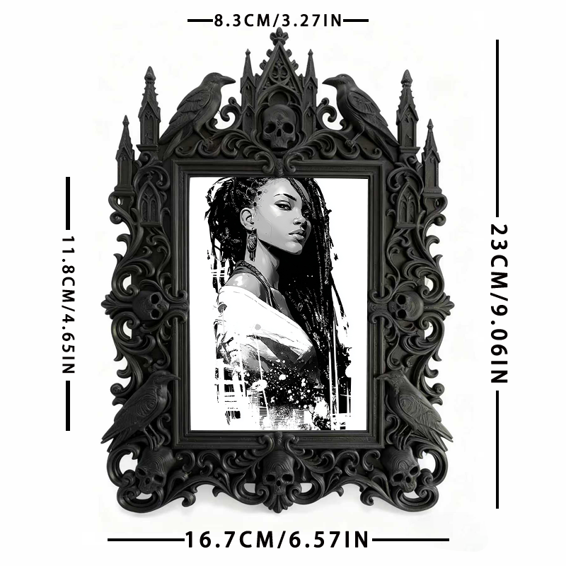 TikTok-famous Gothic Dark-style Photo Frame | Gothic Handmade Soap Mold Display Shop Decor, Photo Ornament, Wall-mountable & Tabletop, Plast