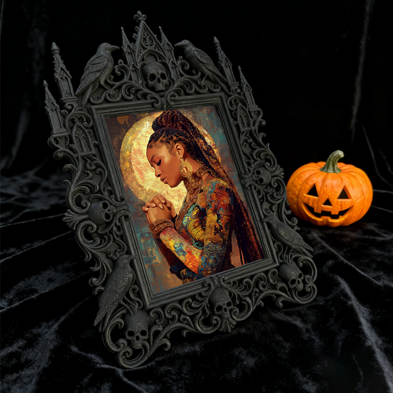 Insta-trending Gothic Dark-style Photo Frame | Dark Academia Student Art Portfolio Display Decor, Photo Ornament, Wall/Table Dual-use, Durab