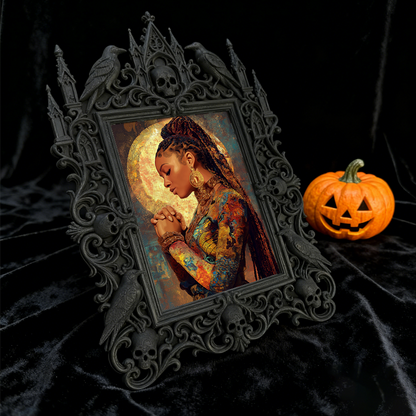 Insta-trending Gothic Dark-style Photo Frame | Dark Academia Student Art Portfolio Display Decor, Photo Ornament, Wall/Table Dual-use, Durab