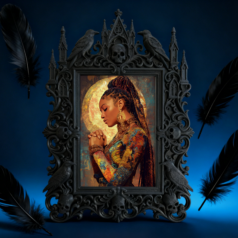 Insta-trending Gothic Dark-style Photo Frame | Dark Academia Student Art Portfolio Display Decor, Photo Ornament, Wall/Table Dual-use, Durab