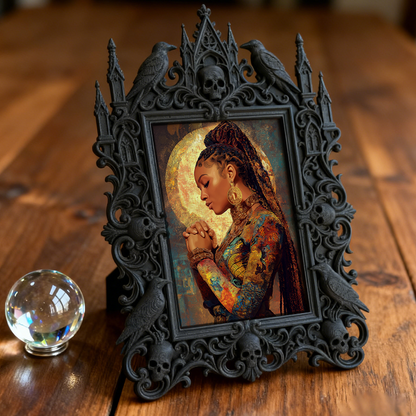 Insta-trending Gothic Dark-style Photo Frame | Dark Academia Student Art Portfolio Display Decor, Photo Ornament, Wall/Table Dual-use, Durab