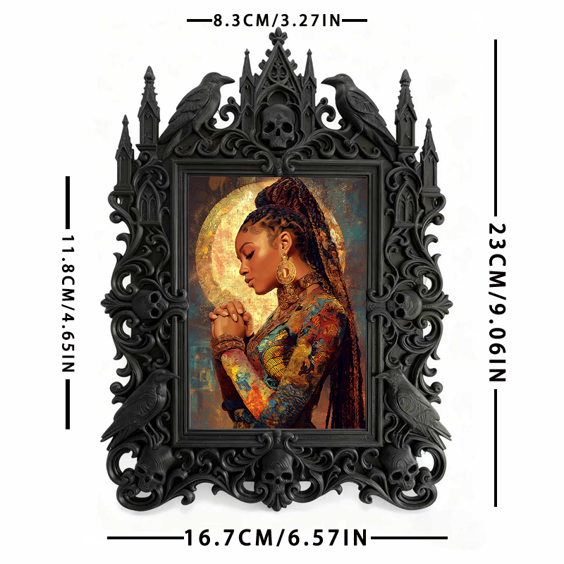 Insta-trending Gothic Dark-style Photo Frame | Dark Academia Student Art Portfolio Display Decor, Photo Ornament, Wall/Table Dual-use, Durab