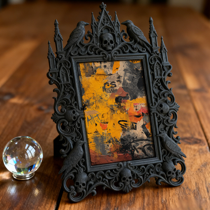 Shop-favorite Gothic Dark-style Photo Frame | Halloween Haunted Farmhouse Photo Booth Decor, Photo Ornament, Wall-mountable & Tabletop, Ligh