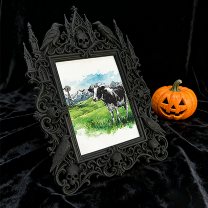 Bestselling-hit Gothic Dark-style Photo Frame | Gothic Craft Cider Label Design Shop Decor, Photo Ornament, Dual-use Display, Retro Plastic 