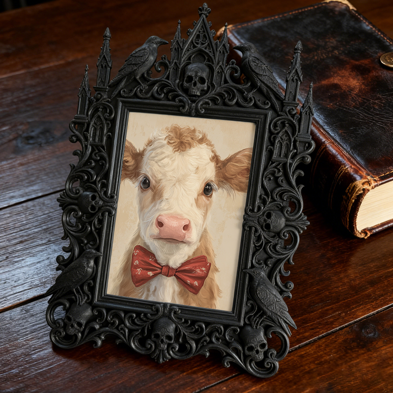 High-demand Gothic Dark-style Photo Frame | Witchy Spell Jar Charm Shop Decor, Photo Ornament, Wall-mountable & Tabletop, Scratch-resistant 
