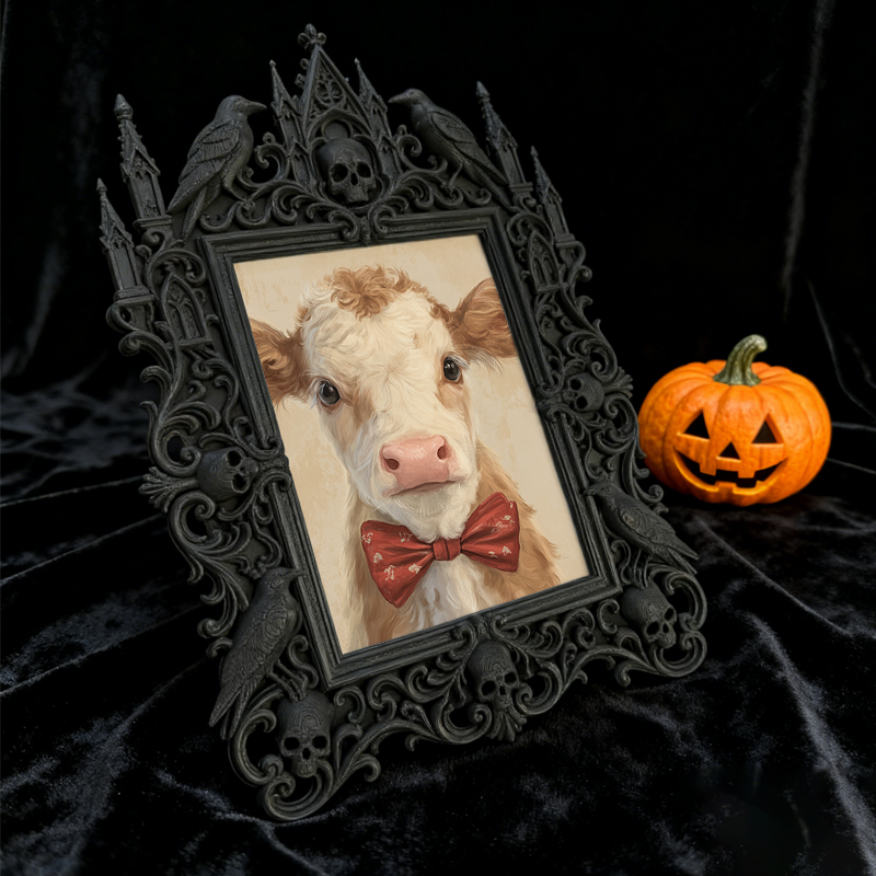 High-demand Gothic Dark-style Photo Frame | Witchy Spell Jar Charm Shop Decor, Photo Ornament, Wall-mountable & Tabletop, Scratch-resistant 