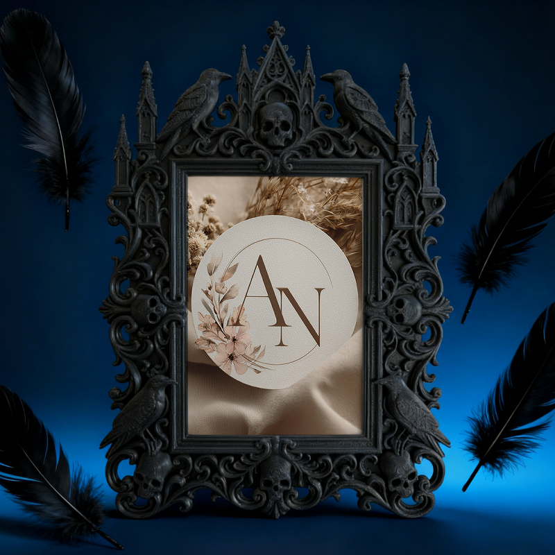 Trend-leading Gothic Dark-style Photo Frame | Gothic Vintage Scarf Shop Window Decor, Photo Ornament, Wall/Table Dual-use, Eco-friendly Fram