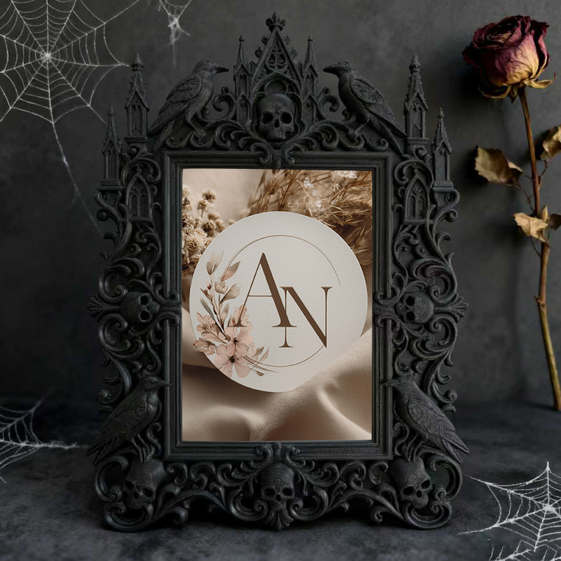 Trend-leading Gothic Dark-style Photo Frame | Gothic Vintage Scarf Shop Window Decor, Photo Ornament, Wall/Table Dual-use, Eco-friendly Fram