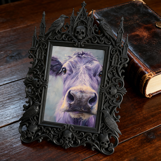 Must-own Gothic Dark-style Photo Frame | Dark Art Tattoo Studio Flash Sheet Display Decor, Photo Ornament, Wall-mountable & Tabletop, Slim F