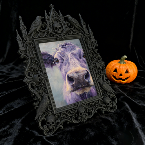 Must-own Gothic Dark-style Photo Frame | Dark Art Tattoo Studio Flash Sheet Display Decor, Photo Ornament, Wall-mountable & Tabletop, Slim F