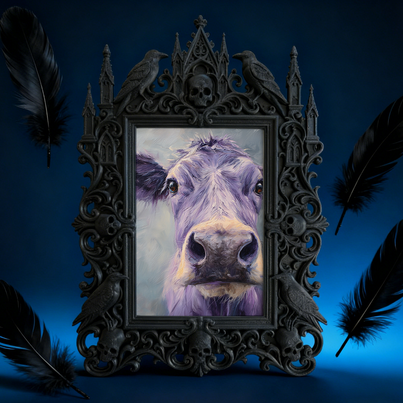 Must-own Gothic Dark-style Photo Frame | Dark Art Tattoo Studio Flash Sheet Display Decor, Photo Ornament, Wall-mountable & Tabletop, Slim F