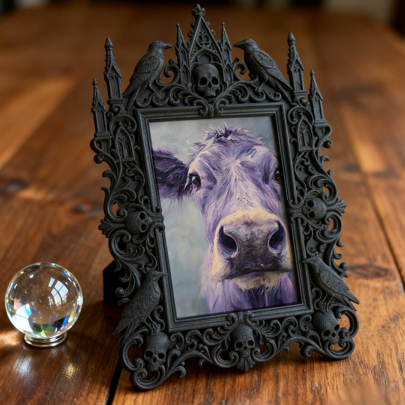 Must-own Gothic Dark-style Photo Frame | Dark Art Tattoo Studio Flash Sheet Display Decor, Photo Ornament, Wall-mountable & Tabletop, Slim F