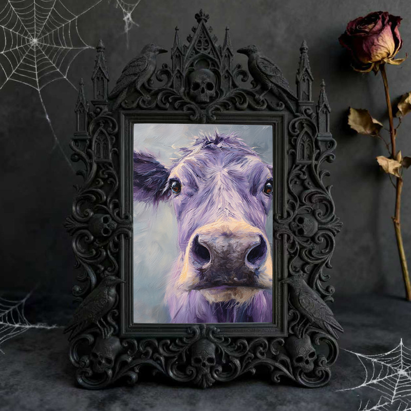 Must-own Gothic Dark-style Photo Frame | Dark Art Tattoo Studio Flash Sheet Display Decor, Photo Ornament, Wall-mountable & Tabletop, Slim F