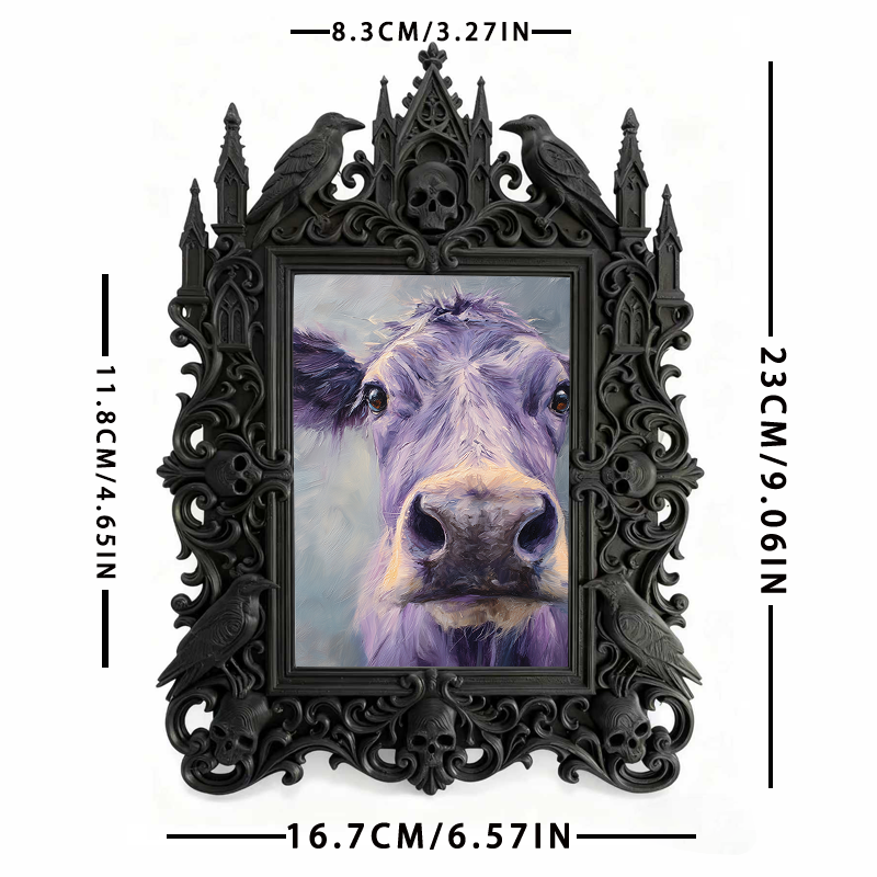 Must-own Gothic Dark-style Photo Frame | Dark Art Tattoo Studio Flash Sheet Display Decor, Photo Ornament, Wall-mountable & Tabletop, Slim F