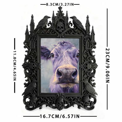 Must-own Gothic Dark-style Photo Frame | Dark Art Tattoo Studio Flash Sheet Display Decor, Photo Ornament, Wall-mountable & Tabletop, Slim F