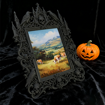 Customer-loved Gothic Dark-style Photo Frame | Vampire Themed Halloween Costume Party Decor, Photo Ornament, Dual-use Display, Sturdy Frame