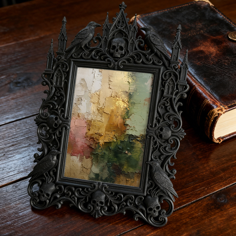 Limited-stock Gothic Dark-style Photo Frame | Occult Astrology Zodiac Sign Shop Decor, Photo Ornament, Wall-mountable & Tabletop, Collectibl