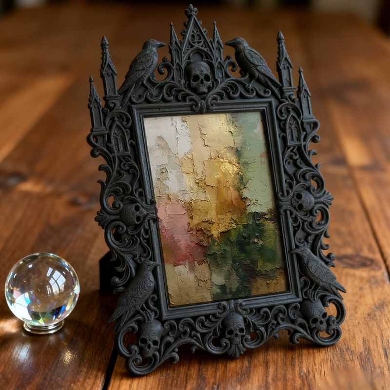 Limited-stock Gothic Dark-style Photo Frame | Occult Astrology Zodiac Sign Shop Decor, Photo Ornament, Wall-mountable & Tabletop, Collectibl