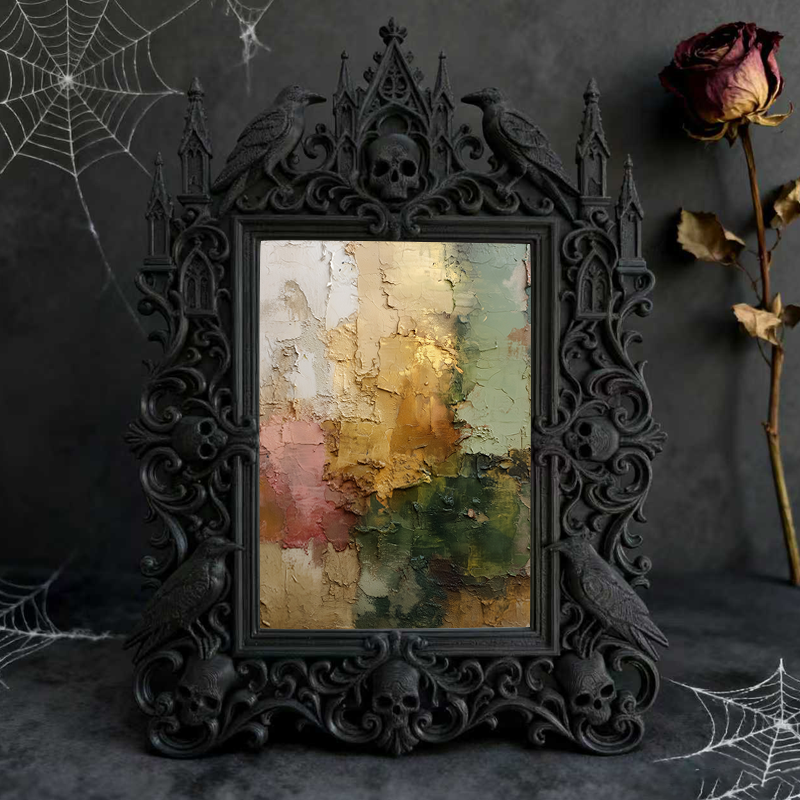 Limited-stock Gothic Dark-style Photo Frame | Occult Astrology Zodiac Sign Shop Decor, Photo Ornament, Wall-mountable & Tabletop, Collectibl