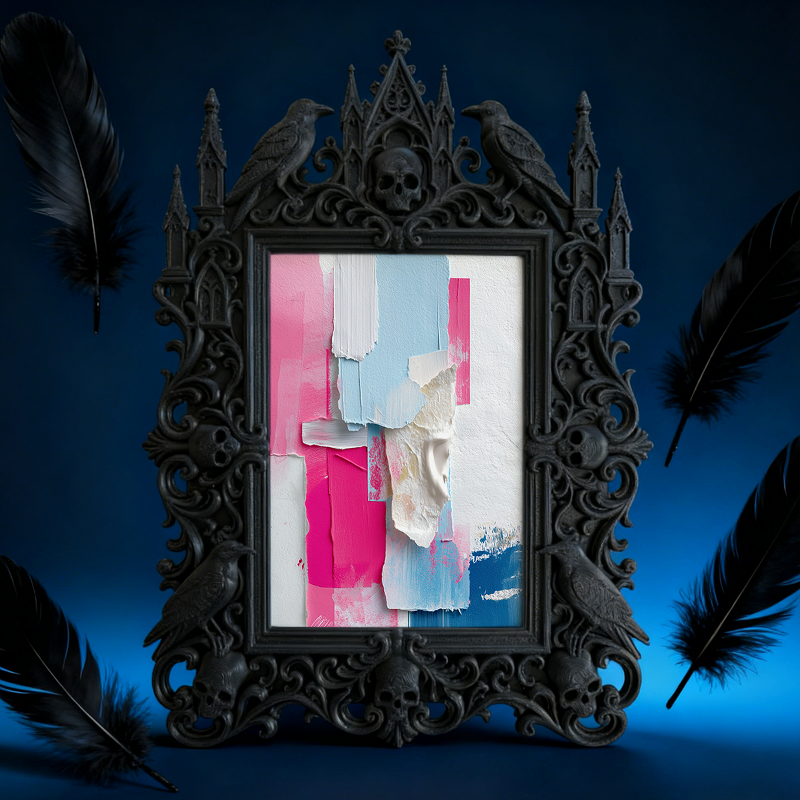 Sought-after Gothic Dark-style Photo Frame | Werewolf-themed Hunting Cabin Bedroom Decor, Photo Ornament, Wall/Table Dual-use, Rustic Frame
