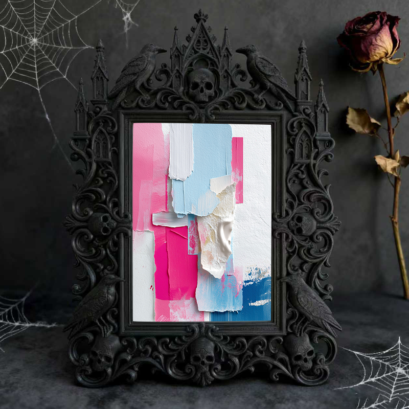 Sought-after Gothic Dark-style Photo Frame | Werewolf-themed Hunting Cabin Bedroom Decor, Photo Ornament, Wall/Table Dual-use, Rustic Frame