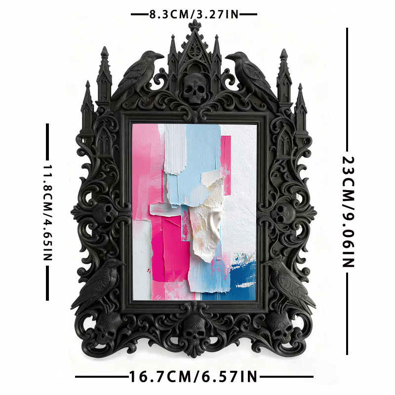 Sought-after Gothic Dark-style Photo Frame | Werewolf-themed Hunting Cabin Bedroom Decor, Photo Ornament, Wall/Table Dual-use, Rustic Frame