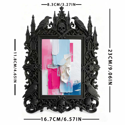 Sought-after Gothic Dark-style Photo Frame | Werewolf-themed Hunting Cabin Bedroom Decor, Photo Ornament, Wall/Table Dual-use, Rustic Frame