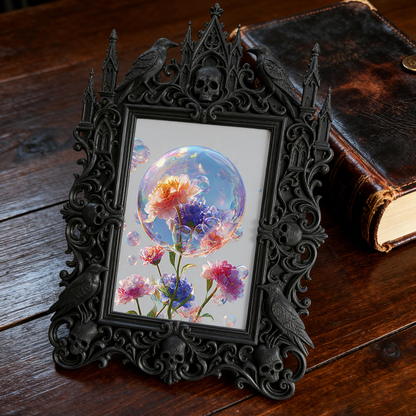 Reel-hit Gothic Dark-style Photo Frame | Gothic Lash Extension Storage Shop Decor, Photo Ornament, Wall-mountable & Tabletop, High-gloss Fra