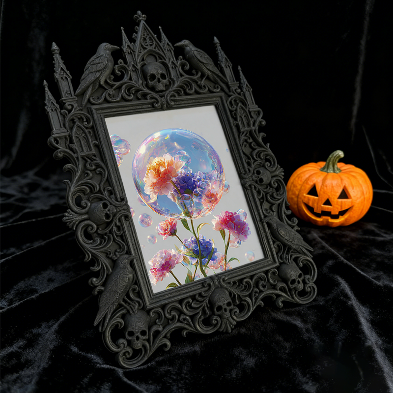 Reel-hit Gothic Dark-style Photo Frame | Gothic Lash Extension Storage Shop Decor, Photo Ornament, Wall-mountable & Tabletop, High-gloss Fra