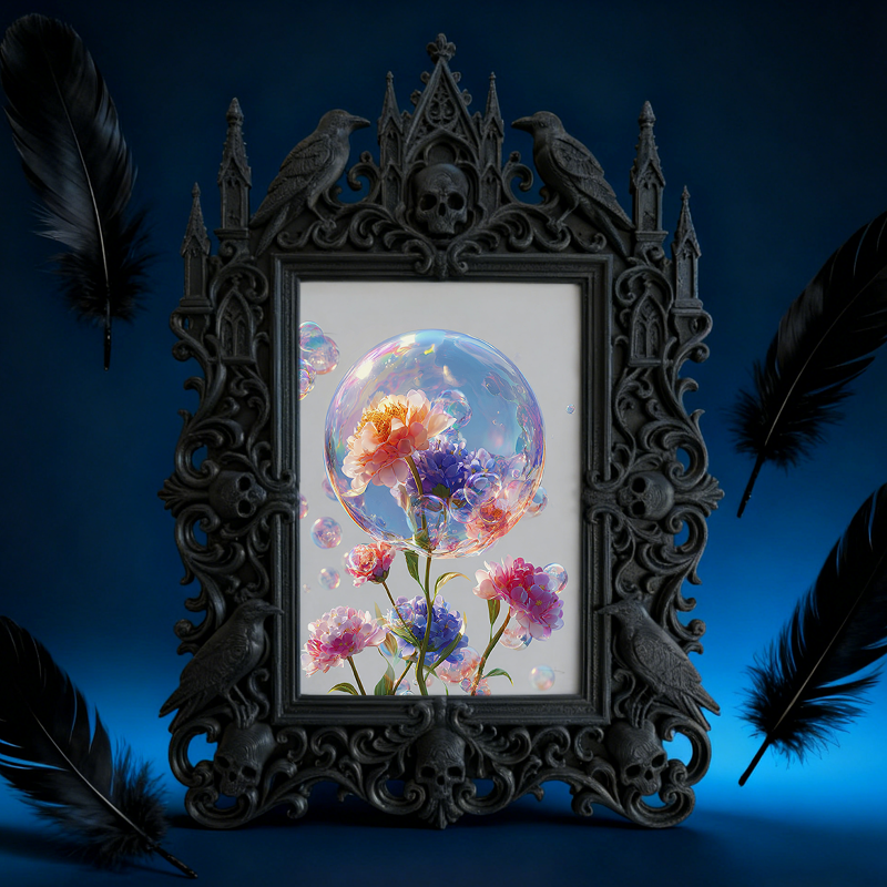 Reel-hit Gothic Dark-style Photo Frame | Gothic Lash Extension Storage Shop Decor, Photo Ornament, Wall-mountable & Tabletop, High-gloss Fra