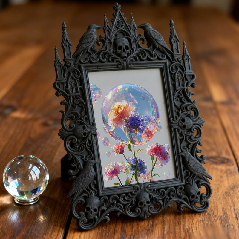 Reel-hit Gothic Dark-style Photo Frame | Gothic Lash Extension Storage Shop Decor, Photo Ornament, Wall-mountable & Tabletop, High-gloss Fra