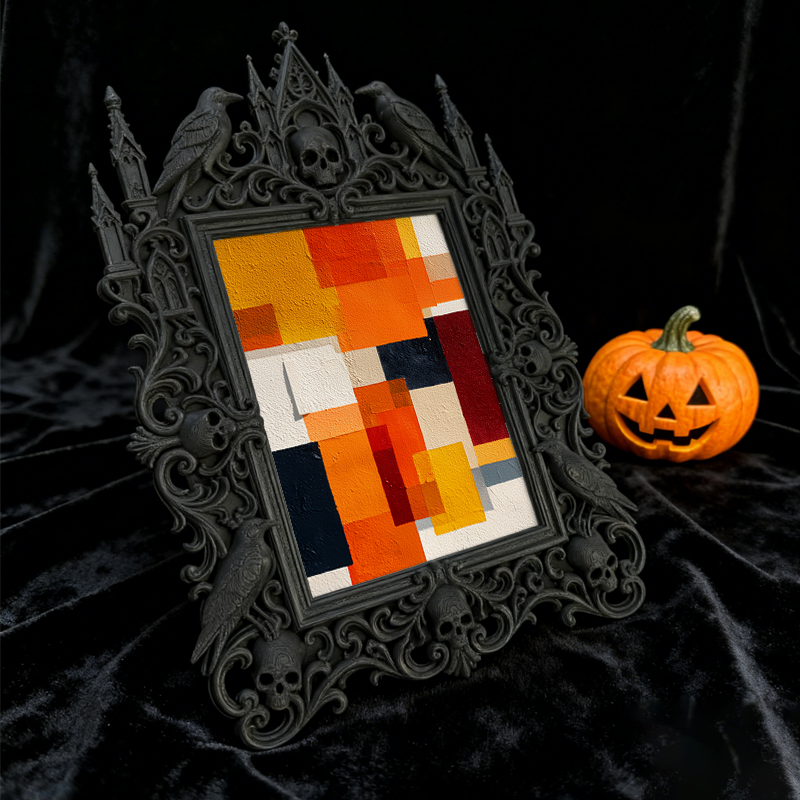 Cool-edgy Gothic Dark-style Photo Frame | Horror Video Game Character Figure Shop Decor, Photo Ornament, Dual-use Display, Minimalist Frame