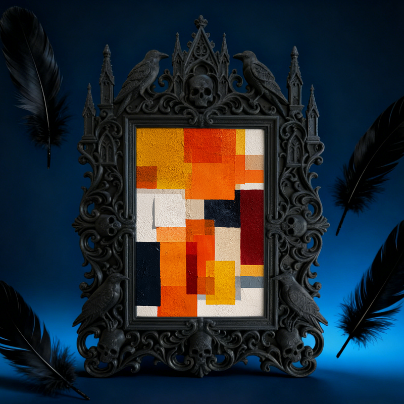 Cool-edgy Gothic Dark-style Photo Frame | Horror Video Game Character Figure Shop Decor, Photo Ornament, Dual-use Display, Minimalist Frame