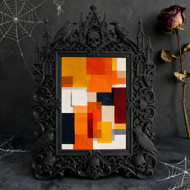 Cool-edgy Gothic Dark-style Photo Frame | Horror Video Game Character Figure Shop Decor, Photo Ornament, Dual-use Display, Minimalist Frame