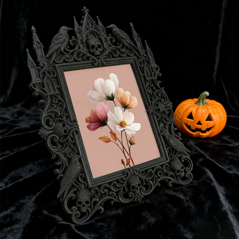 Classy-dark Gothic Dark-style Photo Frame | Dark Academia Book Mark Making Studio Decor, Photo Ornament, Wall-mountable & Tabletop, Practica